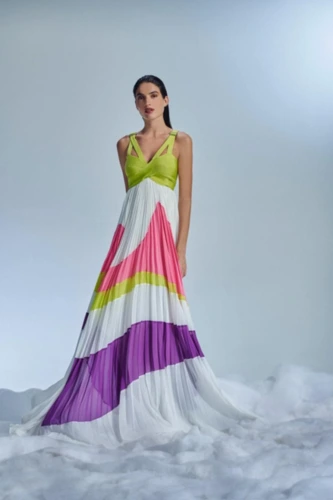 Vestido Longo Skazi Plissado ondas
