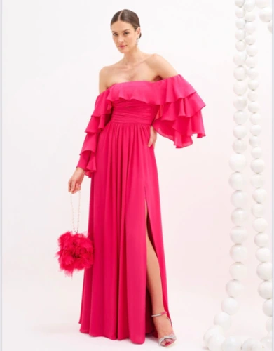 Vestido Manga Babados