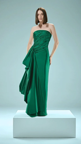 Vestido Decote Drapeado Tomara-que-Caia