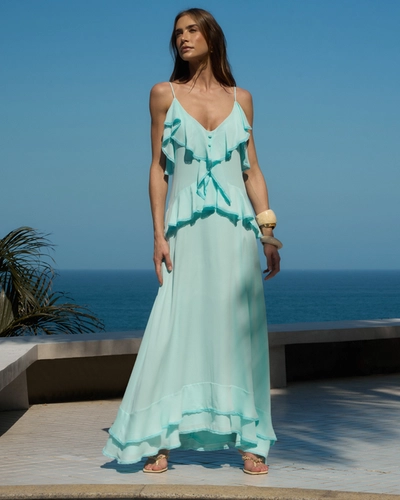 Vestido Alças Finas Babados