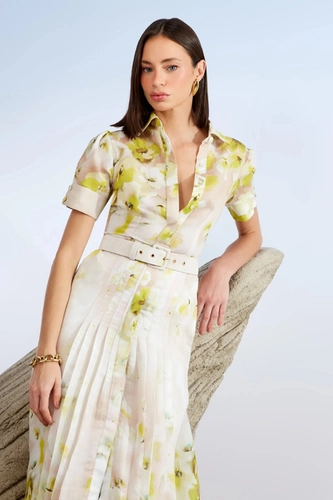 Vestido chemise midi estampa georgia Agilita