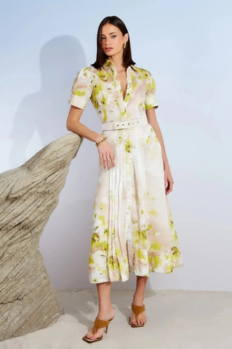 Vestido chemise midi estampa georgia Agilita