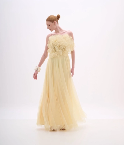 VESTIDO APLICAÇÃO FLORAL MAXI