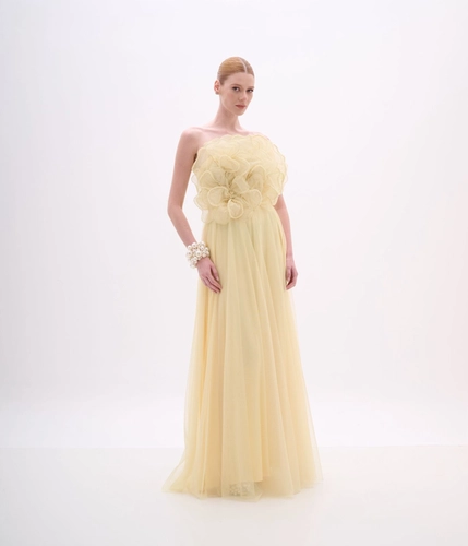 VESTIDO APLICAÇÃO FLORAL MAXI