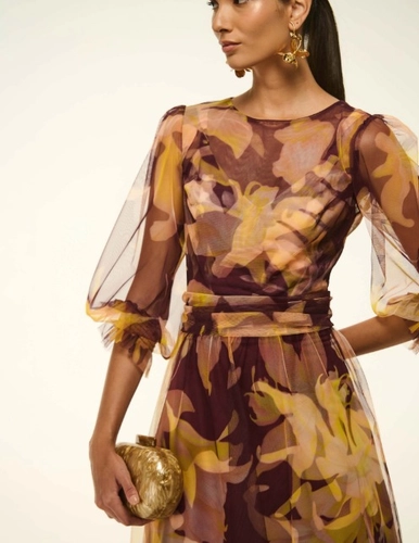 VESTIDO MIDI ESTAMPADO ARTE SACRA
