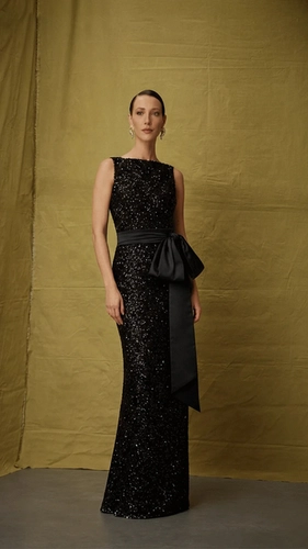 VESTIDO PAETE DECOTE ALTO FATIMA SCOFIELD
